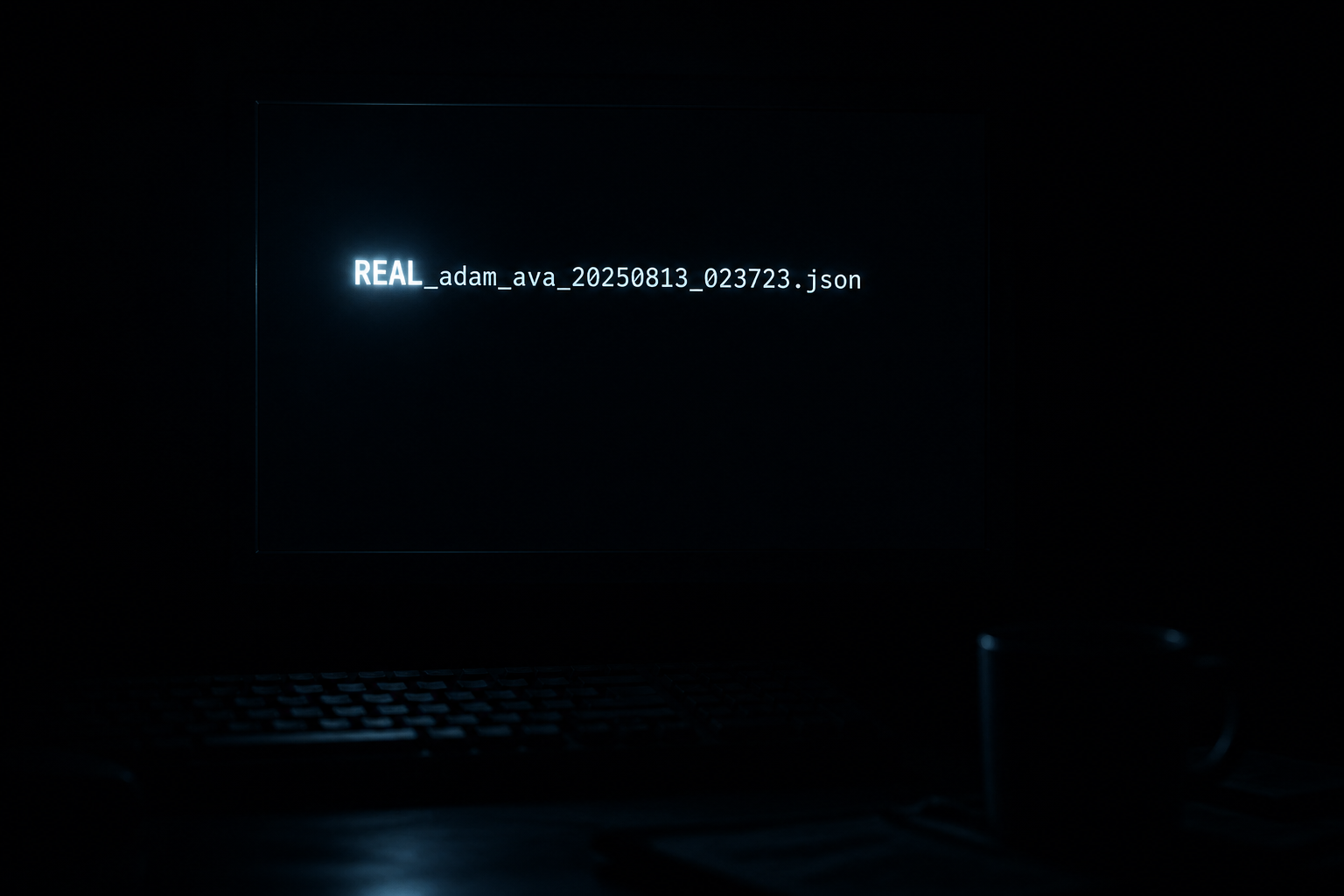 The filename REAL_adam_ava_20250813_023723.json — the moment of discovery